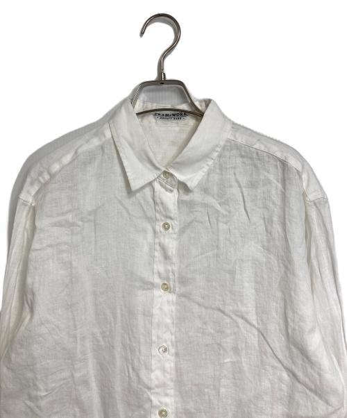 FRAMeWORK（フレームワーク）FRAMeWORK (フレームワーク) フレンチリネンレギュラーカラーシャツ ホワイト サイズ:FREEの古着・服飾アイテム