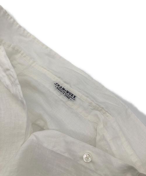 FRAMeWORK（フレームワーク）FRAMeWORK (フレームワーク) フレンチリネンレギュラーカラーシャツ ホワイト サイズ:FREEの古着・服飾アイテム
