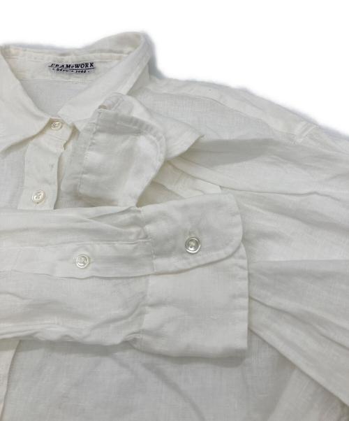 FRAMeWORK（フレームワーク）FRAMeWORK (フレームワーク) フレンチリネンレギュラーカラーシャツ ホワイト サイズ:FREEの古着・服飾アイテム