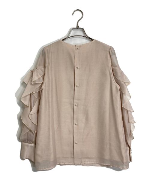 Apuweiser-riche（アプワイザーリッシェ）Apuweiser-riche (アプワイザーリッシェ) リボンデザインエアリーブラウス　長袖ブラウス　入園　卒園　入学　卒業　オフィスカジュアル　セレモニー ベージュ サイズ:1の古着・服飾アイテム