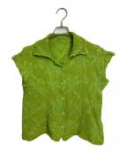 me ISSEY MIYAKEミーイッセイ ミヤケ）の古着「カリフラワーノースリーブシャツ　デザイントップス」｜グリーン
