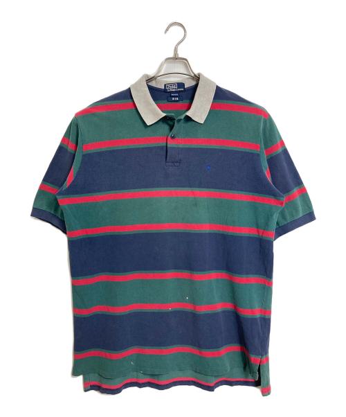 POLO RALPH LAUREN（ポロ・ラルフローレン）POLO RALPH LAUREN (ポロ・ラルフローレン) ポロシャツ　半袖　S/S   ボーダーポロシャツ　USA製　オーバーサイズ マルチカラー サイズ:BIGの古着・服飾アイテム