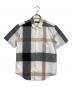 BLACK LABEL CRESTBRIDGE（ブラックレーベル クレストブリッジ）の古着「Black Label チェック半袖シャツ ラウンドカット」｜ホワイト×グレー