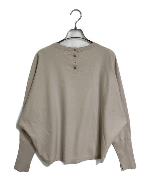 23区（ニジュウサンク）23区 (ニジュウサンク) ヴィスコースストレッチ ドルマン ニット ベージュ サイズ:Mの古着・服飾アイテム