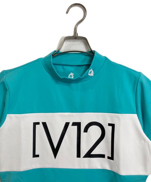 V TWELVE（トゥエルブ）V TWELVE (トゥエルブ) FIVE STAR MOCK WM モックネックTシャツ ロゴTシャツ バイカラー グリーンの古着・服飾アイテム