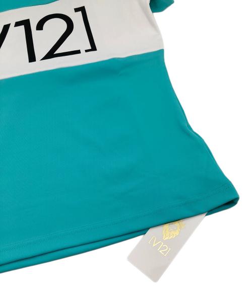 V TWELVE（トゥエルブ）V TWELVE (トゥエルブ) FIVE STAR MOCK WM モックネックTシャツ ロゴTシャツ バイカラー グリーンの古着・服飾アイテム
