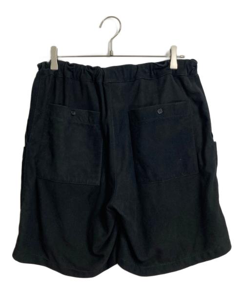 elight（イーライト）elight (イーライト) スウェードカーゴハーフパンツ ブラック サイズ:1の古着・服飾アイテム