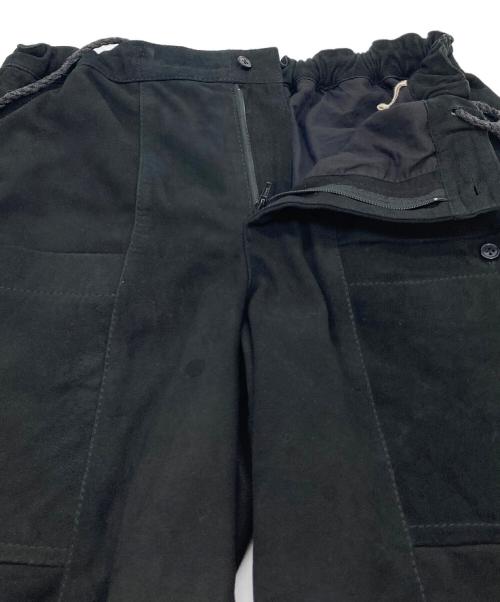 elight（イーライト）elight (イーライト) スウェードカーゴハーフパンツ ブラック サイズ:1の古着・服飾アイテム