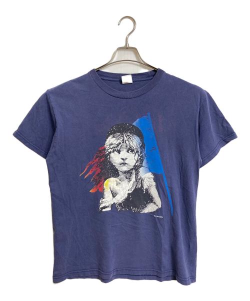 FRUIT OF THE LOOM（フルーツオブザルーム）FRUIT OF THE LOOM (フルーツオブザルーム) 【古着】Les Miserables 両面プリントTシャツ　半袖カットソー　Tee   1986コピーライター有 ネイビー サイズ:実寸参照の古着・服飾アイテム