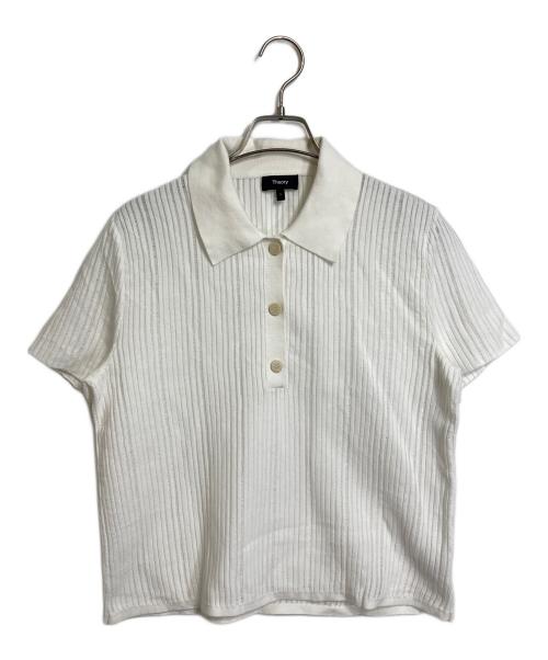 theory（セオリー）theory (セオリー) ポロシャツ Matte Cotton Cropped Polo C ホワイト サイズ:Sの古着・服飾アイテム
