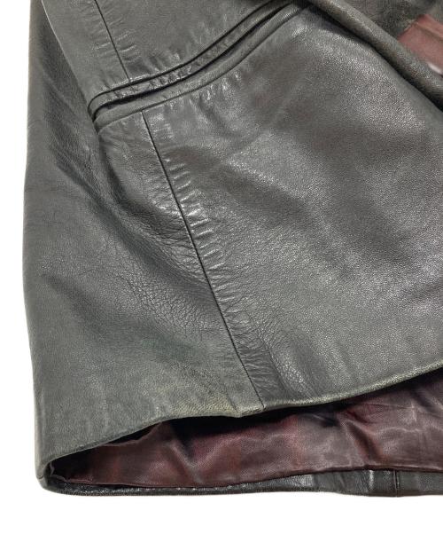 NOEL CUIR（ノエル キュイール）NOEL CUIR (ノエル キュイール) 【古着】30’Sレザーカバーオール　30年代 フランスヴィンテージ　アウター　レザージャケット　テーラードジャケット　レザーテーラードジャケット ブラック サイズ:46の古着・服飾アイテム