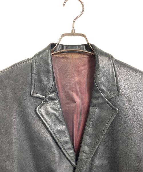 NOEL CUIR（ノエル キュイール）NOEL CUIR (ノエル キュイール) 【古着】30’Sレザーカバーオール　30年代 フランスヴィンテージ　アウター　レザージャケット　テーラードジャケット　レザーテーラードジャケット ブラック サイズ:46の古着・服飾アイテム