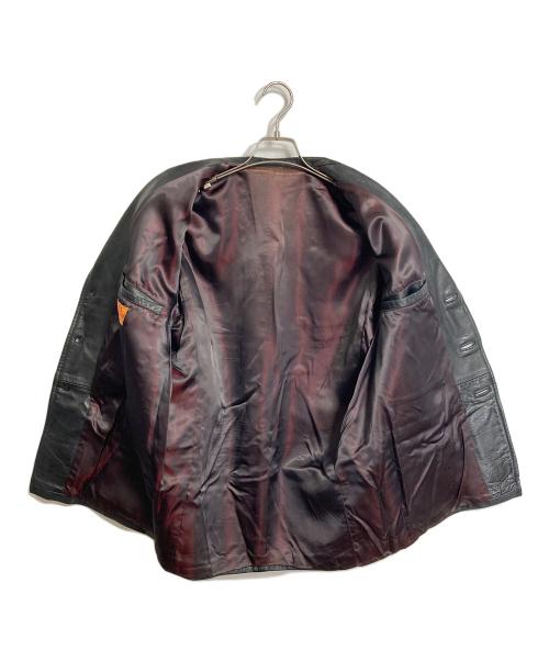 NOEL CUIR（ノエル キュイール）NOEL CUIR (ノエル キュイール) 【古着】30’Sレザーカバーオール　30年代 フランスヴィンテージ　アウター　レザージャケット　テーラードジャケット　レザーテーラードジャケット ブラック サイズ:46の古着・服飾アイテム