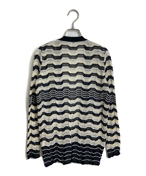 missoni（ミッソーニ）MISSONI (ミッソーニ) マルチボーダーカーディガン ホワイト×ブラック サイズ:40の古着・服飾アイテム