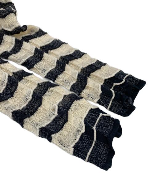 missoni（ミッソーニ）MISSONI (ミッソーニ) マルチボーダーカーディガン ホワイト×ブラック サイズ:40の古着・服飾アイテム