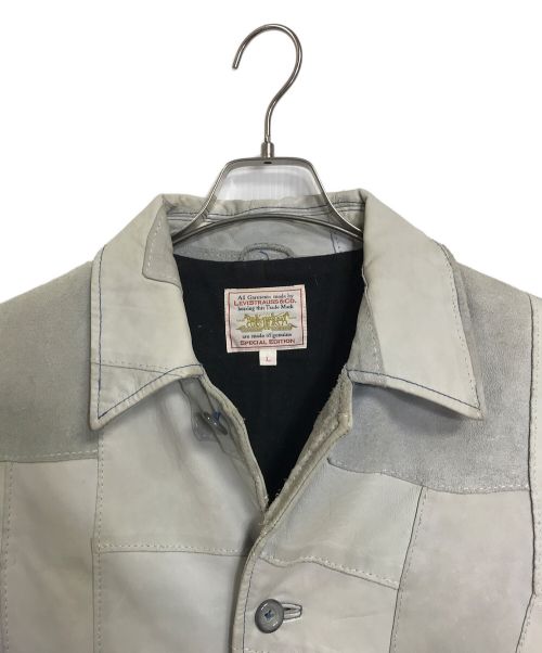 LEVI'S（リーバイス）LEVI'S (リーバイス) パッチワークレザージャケット　レザージャケット　アウター スカイブルー サイズ:Lの古着・服飾アイテム