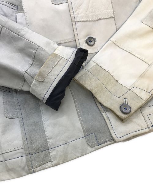 LEVI'S（リーバイス）LEVI'S (リーバイス) パッチワークレザージャケット　レザージャケット　アウター スカイブルー サイズ:Lの古着・服飾アイテム