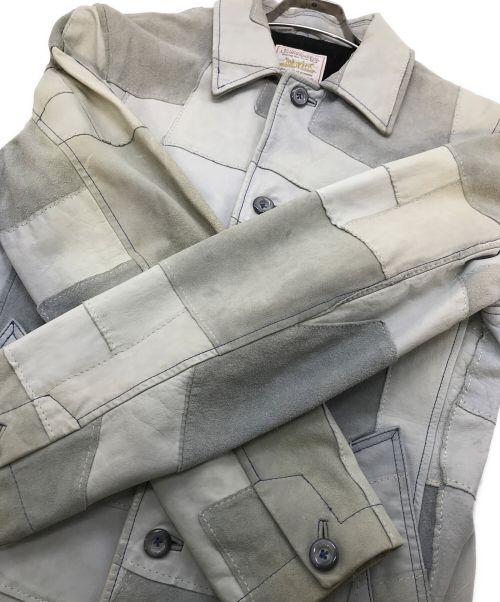 LEVI'S（リーバイス）LEVI'S (リーバイス) パッチワークレザージャケット　レザージャケット　アウター スカイブルー サイズ:Lの古着・服飾アイテム