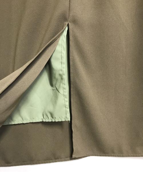 CLANE（クラネ）CLANE (クラネ) COLOLAR MIXING LINE ONE PIECE ロングワンピース オリーブの古着・服飾アイテム