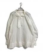 assietteアシェット）の古着「コットンシルクボウタイブラウス　SHIPS別注」｜ホワイト