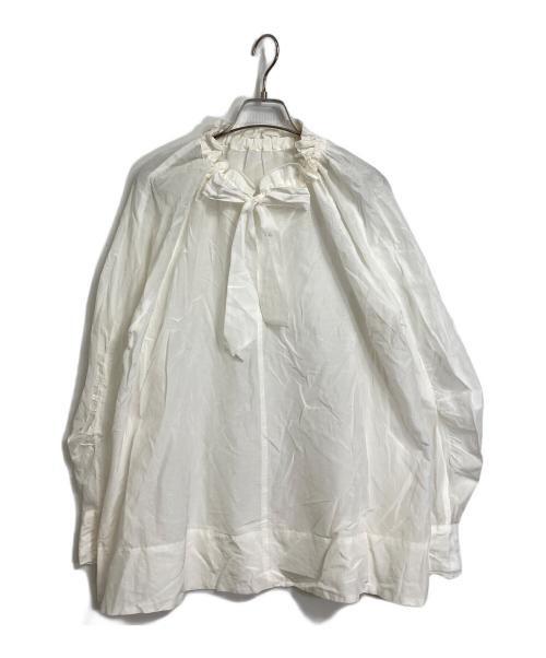 assiette（アシェット）assiette (アシェット) コットンシルクボウタイブラウス　SHIPS別注 ホワイト サイズ:1の古着・服飾アイテム
