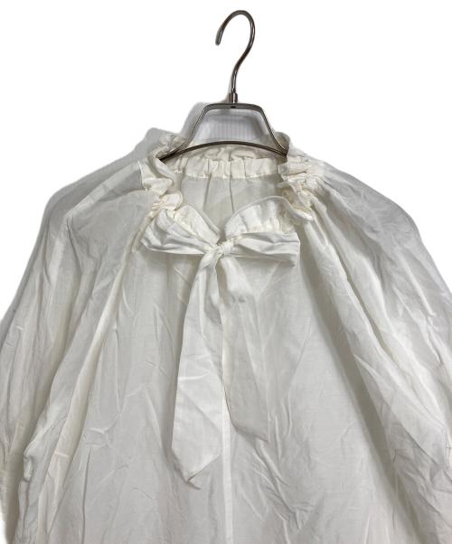 assiette（アシェット）assiette (アシェット) コットンシルクボウタイブラウス　SHIPS別注 ホワイト サイズ:1の古着・服飾アイテム