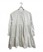 UNITED ARROWSユナイテッドアローズ）の古着「ティアードワンピース　ミニワンピース」｜ホワイト