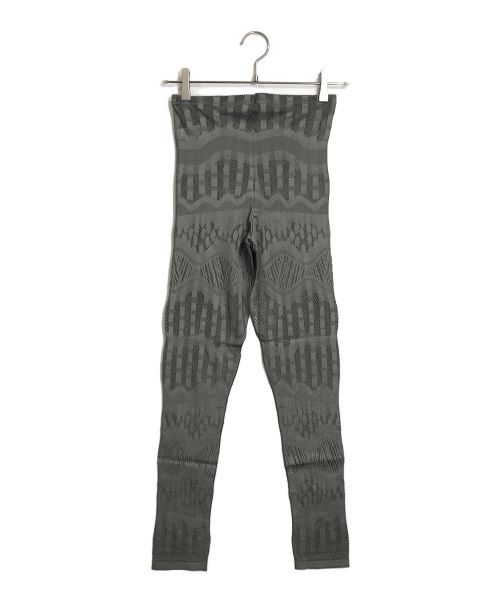PLEATS PLEASE（プリーツプリーズ）PLEATS PLEASE (プリーツプリーズ) メッシュデザインレギンスパンツ　20SS  日本製 グレー サイズ:3の古着・服飾アイテム