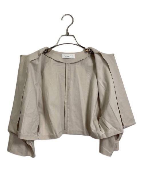 ANAYI（アナイ）ANAYI (アナイ) ノーカラーショートジャケット アイボリー サイズ:38の古着・服飾アイテム