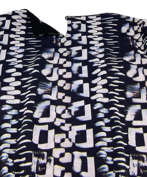 HIROKO KOSHINO（ヒロコ コシノ）HIROKO KOSHINO (ヒロコ コシノ) 総柄ワンピース　七分袖ワンピース ブラック サイズ:40の古着・服飾アイテム