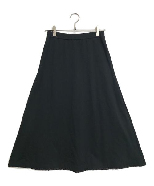 INGEBORG（インゲボルグ）INGEBORG (インゲボルグ) フラワーモチーフ付きカットソースカート　日本製 ブラック サイズ:3（サイズ9号）の古着・服飾アイテム