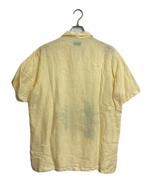 PAPAS（パパス）PAPAS (パパス) アロハシャツ　麻シャツ　リネンシャツ　半袖シャツ イエロー サイズ:Lの古着・服飾アイテム