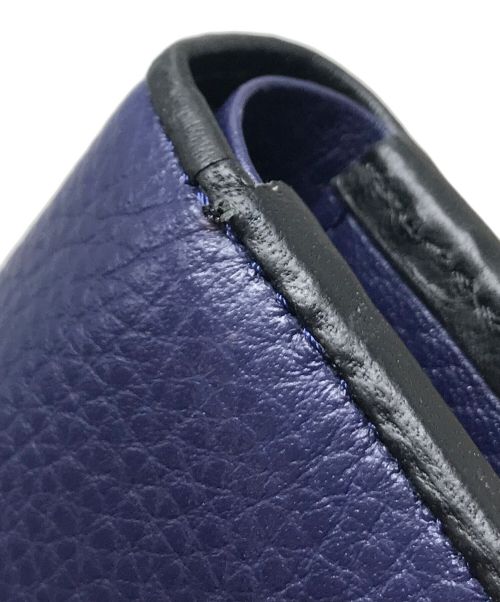 PAUL SMITH（ポールスミス）Paul Smith (ポールスミス) 二つ折り マルチストライプ財布 ネイビー サイズ:実寸参照の古着・服飾アイテム