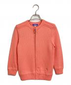 BURBERRY BLUE LABELバーバリーロンドンブルーレーベル）の古着「ホース刺繍ニットジップジャケット　ニットジャケット　アウター　ライトアウター」｜ピンク