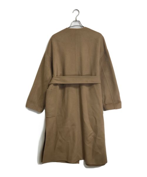 N.O.R.C（ノーク）N.O.R.C (ノーク) ウールリバーノーカラーコート ブラウン サイズ:2の古着・服飾アイテム