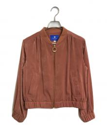 BLUE LABEL CRESTBRIDGE（ブルーレーベルクレストブリッジ）の古着「サテンブルゾン　バックフリルブルゾン　アウター　ライトアウター」｜オレンジ