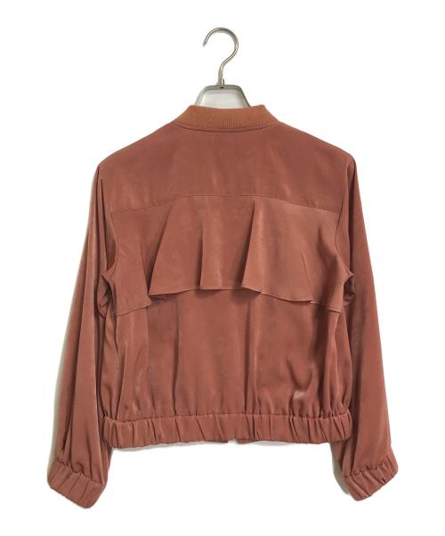 BLUE LABEL CRESTBRIDGE（ブルーレーベルクレストブリッジ）BLUE LABEL CRESTBRIDGE (ブルーレーベルクレストブリッジ) サテンブルゾン　バックフリルブルゾン　アウター　ライトアウター オレンジ サイズ:38の古着・服飾アイテム