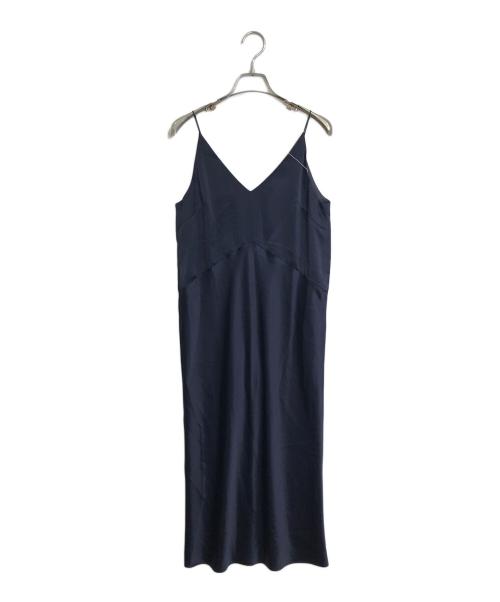 BACCA（バッカ）BACCA (バッカ) ソフトサテンキャミソールワンピース　キャミドレス　ロングワンピース　日本製 ネイビー サイズ:36の古着・服飾アイテム