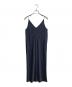 BACCA（バッカ）の古着「ソフトサテンキャミソールワンピース　キャミドレス　ロングワンピース　日本製」｜ネイビー