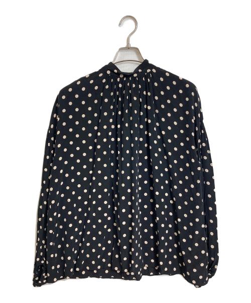 journal standard L'essage（ジャーナルスタンダード レサージュ）journal standard L'essage (ジャーナルスタンダード レサージュ) ドットブラウス　長袖ブラウス　セレモニー　日本製 ブラック サイズ:実寸参照の古着・服飾アイテム