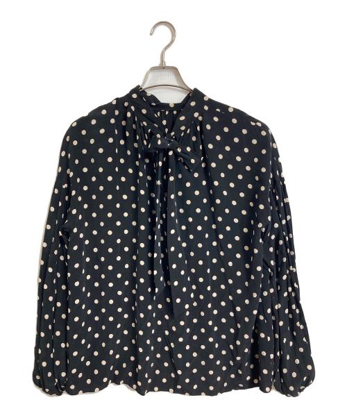 journal standard L'essage（ジャーナルスタンダード レサージュ）journal standard L'essage (ジャーナルスタンダード レサージュ) ドットブラウス　長袖ブラウス　セレモニー　日本製 ブラック サイズ:実寸参照の古着・服飾アイテム