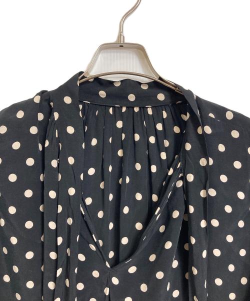 journal standard L'essage（ジャーナルスタンダード レサージュ）journal standard L'essage (ジャーナルスタンダード レサージュ) ドットブラウス　長袖ブラウス　セレモニー　日本製 ブラック サイズ:実寸参照の古着・服飾アイテム