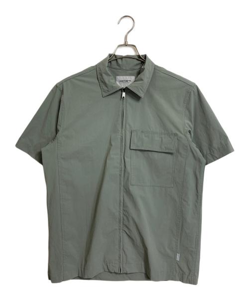 Carhartt WIP（カーハート ワークインプログレス）CARHARTT WIP (カーハート ワークインプログレス) S/S MODESTO SHIRT  モデストシャツ　半袖シャツ　ナイロンシャツ グリーン サイズ:Mの古着・服飾アイテム