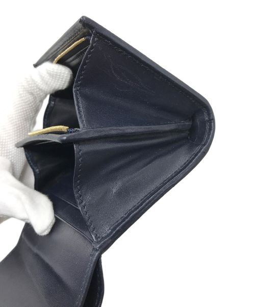 GUCCI（グッチ）GUCCI (グッチ) ホースビット2つ折り財布 ベージュ×ネイビー サイズ:実寸参照の古着・服飾アイテム