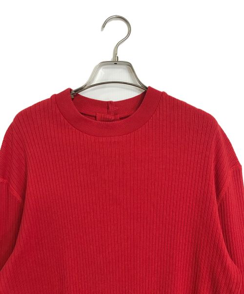 MEYAME（メヤメ）MEYAME (メヤメ) FRONT AND BACK RIB PULLOVER レッド サイズ:FREEの古着・服飾アイテム