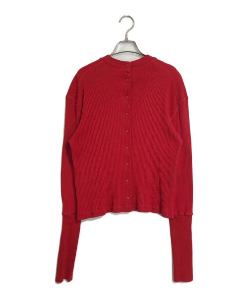 MEYAME（メヤメ）MEYAME (メヤメ) FRONT AND BACK RIB PULLOVER レッド サイズ:FREEの古着・服飾アイテム