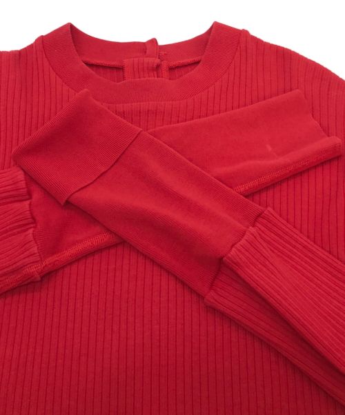 MEYAME（メヤメ）MEYAME (メヤメ) FRONT AND BACK RIB PULLOVER レッド サイズ:FREEの古着・服飾アイテム