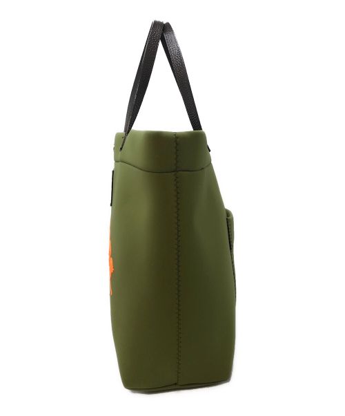 A.D.M.J.（エーディーエムジェイ）A.D.M.J. (エーディーエムジェイ) マジックライト コード刺しゅう トートバッグ グリーン サイズ:実寸参照の古着・服飾アイテム