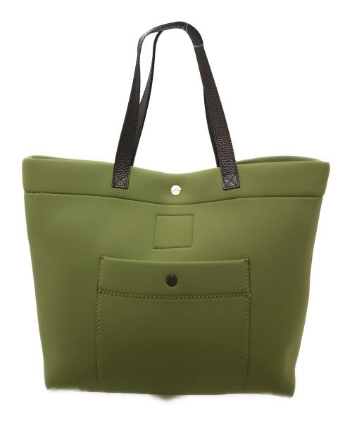 A.D.M.J.（エーディーエムジェイ）A.D.M.J. (エーディーエムジェイ) マジックライト コード刺しゅう トートバッグ グリーン サイズ:実寸参照の古着・服飾アイテム