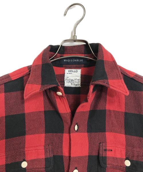 MADISON BLUE（マディソンブルー）MADISON BLUE PILGRIM SURF+SUPPLY WOOLRICH Buffalo Plaid Hampton Shirts  バッファロープラッズハンプトンシャツ　長袖シャツ　チェックシャツ レッド サイズ:01の古着・服飾アイテム